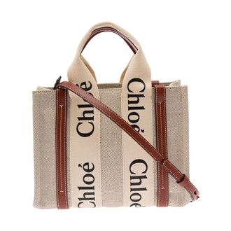 Chlo&eacute; Tote Bags, female, Beige, Size: ONE SIZE Mini Woody Tote Bag