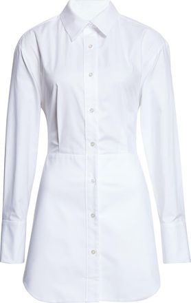 Monse Bunny Ear Tied Long Sleeve Cotton Poplin Shirtdress in White at Nordstrom, Size 2