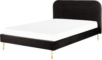 Beliani Bed Velvet FLAYAT 160 x 200 cm (EU King Size) Black