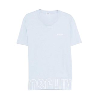 Moschino T-shirt met ronde hals - Heren - Tops - Blauw - Maat: XS Katoen