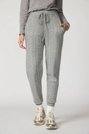 MPG Sport Cable Knit Jogger In Heather Steel Grey