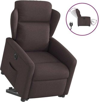 vidaXL Vidaxl - Sill&oacute;n El&eacute;ctrico Reclinable Elevable De Tela Marr&oacute;n Oscuro