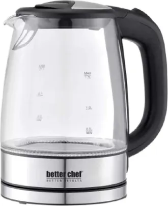 Better Chef Better Chef 1100W 7-Cup Cordless Electric Borosilicate Glass Kettle with Stainless Steel Accents