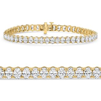 Pompeii3 10Ct Oval Cut Diamond Tennis Bracelet 7 14k Yellow Gold Lab Grown Size: Medium
