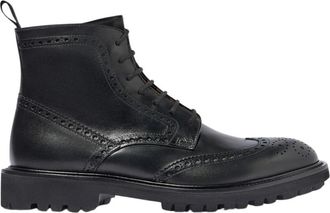 Scarosso Thomas Veterlaars - Heren - Veterlaarzen - Zwart - 43 1/2 EU - Leer - Schoenen