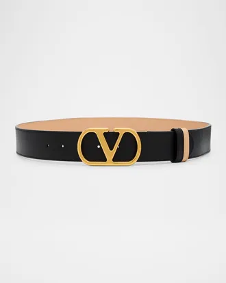 Valentino Garavani Reversible VLogo Signature Signature Leather Belt, 40mm