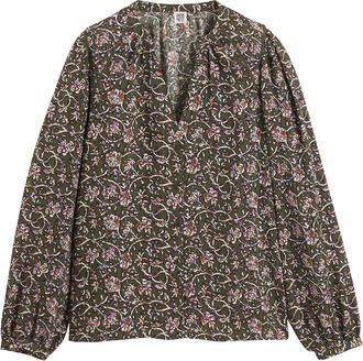 La Redoute Collections Blouse met V-hals, bloemenprint en lange mouwen