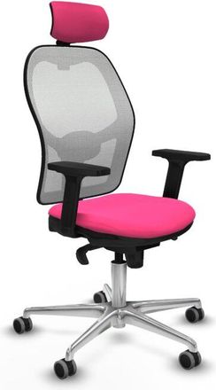 Piqueras y Crespo Jorquera Sincro Malla Blanca Similpiel Rosa Brazos 2d Base Aluminio Cabecero 2d Ruedas 65mm Engomada