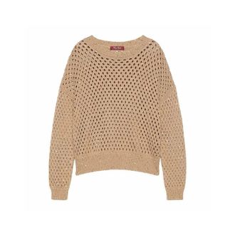 Max Mara Mstgeyser Gebreide trui met ronde hals - Dames - Truien - Bruin - Maat: M Katoen