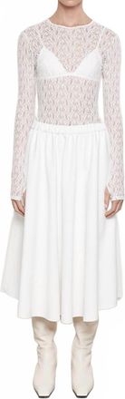 Enza Costa Lace Long Sleeve Crew Top In Off White