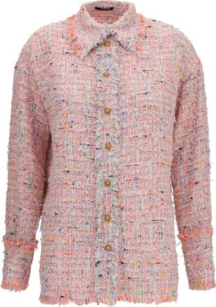 Balmain Womens Tweed Shirt Multicolour Polyamide