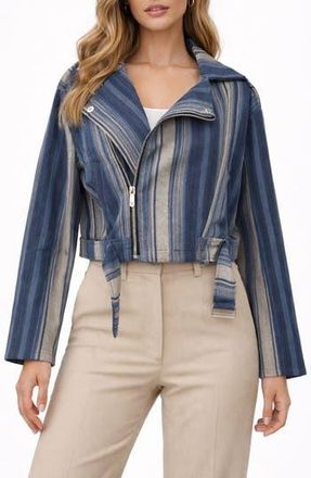 Saachi Striped Denim Jacket in Blue at Nordstrom Rack