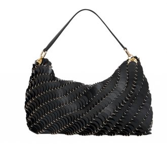 Paco Rabanne Leather Sholder Bag In Black
