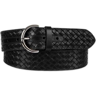 Cole Haan Woven Leather Belt in Black at Nordstrom, Size X-Large