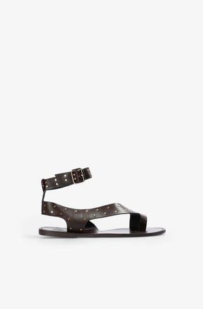 Scalpers Atenas Studs Sandal in Darkbrown at Nordstrom, Size 38
