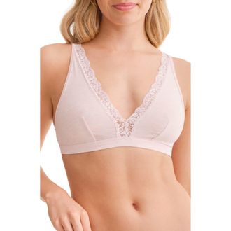 Fleur't Lace Trim Bralette in Strawberry Whip at Nordstrom, Size X-Small