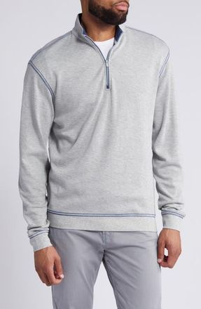 Johnnie-O Hanks Heathered Quarter Zip Pullover in Light Gray at Nordstrom, Size Xx-Large