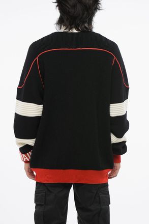 Balmain Cardigan in Lana Vergine con Dettagli a Contrasto Balmain