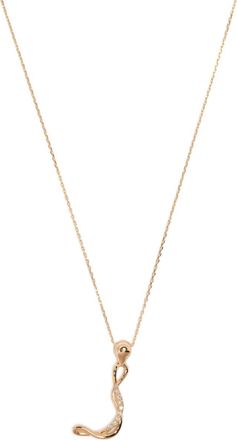 Charlotte Chesnais 18K yellow gold Letter J diamond necklace - Oro