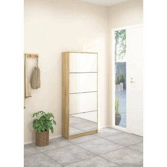 Dmora Zapatero Aepytus, Mueble Para 24 Pares De Zapatos, 24.05x70.3x162h Cm Roble Marr&oacute;n