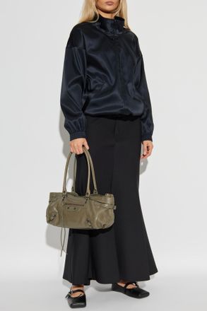 Balenciaga Jacket With Stand-up Collar, Womens, Black