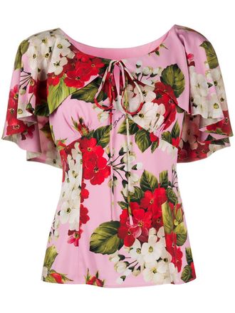 Dolce & Gabbana floral print blouse - women - Silk/Silk/Spandex/Elastane/Spandex/Elastane - 40 - Pink