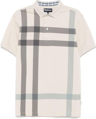 Barbour Beige Check Pattern Polo