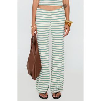 Princess Polly Anora Stripe Halter Top & Pants Set in Blue /White Stripe at Nordstrom, Size 10