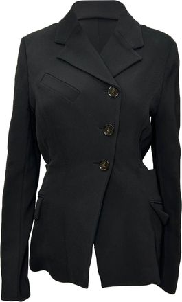 Proenza Schouler Bi-Stretch Crepe Blazer in Black Viscose
