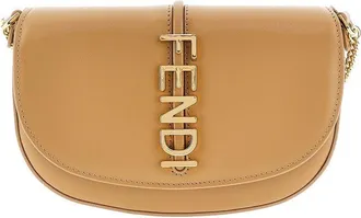 Fendi Leather Fendigraphy pouch on chain Woman One Size