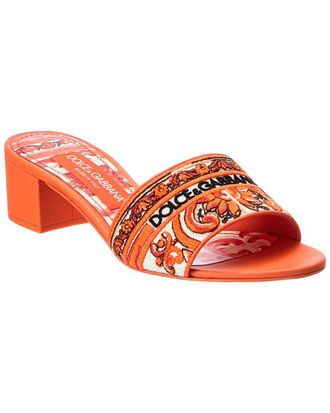 Dolce & Gabbana Embroidered Leather Sandal
