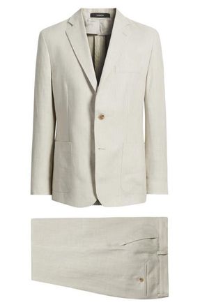 Vince Icon Relaxed Fit Linen Suit in Natural at Nordstrom, Size 36 Regular