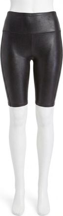 Spanx Faux Leather Bike Shorts In Black