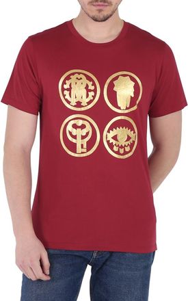 Roberto Cavalli Mens Lucky Symbol Embroidered T-shirt, Size X-Small