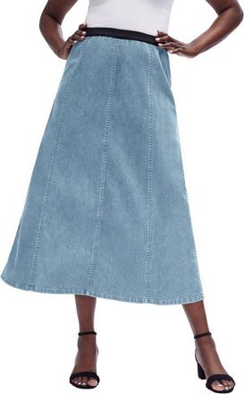 Jessica London Stretch Denim Jegging Skirt in Light Wash at Nordstrom, Size 16