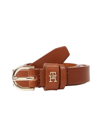 Tommy Hilfiger Lederg&uuml;rtel TOMMY HILFIGER ESSENTIAL EFFORTLESS 1.5, Damen, Gr. 100, braun (cognac), Rindsleder, unifarben, G&uuml;rtel Lederg&uuml;rtel, Ovale Einfachdornschli