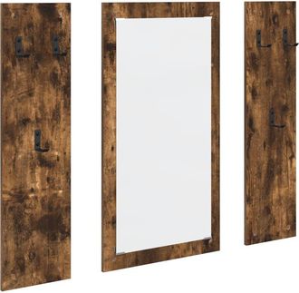 vidaXL Wall-Mounted Coat Rack Wall-mounted Smoked oak 96 x 1.5 x 90 cm Vidaxl