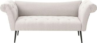 Beliani Beliani - Double Ended Chaise Lounge Tufted Fabric Upholstery Light Beige Nantilly