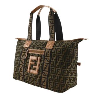 Fendi Pre-owned Zucca Fabric Boston Bag - Dames - Vintage Shopper - Bruin - ONE Size - Nylon - Vintage