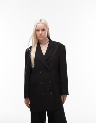 Asos Vestito blazer doppiopetto sartoriale nero