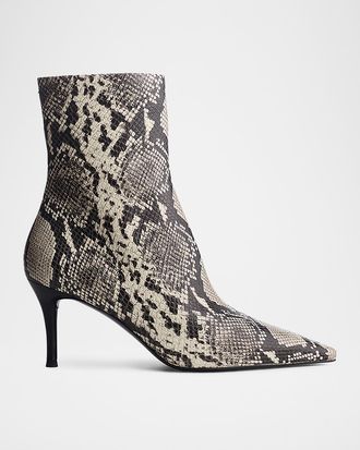 Rag & Bone Mercer Snake-Embossed Leather Ankle Boots