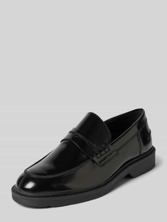 Jack & Jones Jack & Jones Penny-Loafer aus Leder mit Schaftbrücke in Black, Größe 45