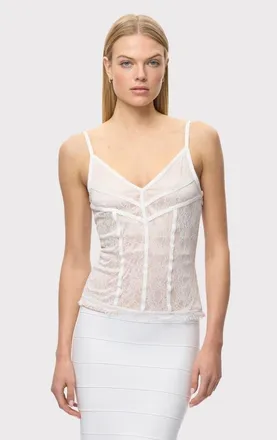 H&eacute;rve L&eacute;ger The Sylvie Top in Alabaster at Nordstrom, Size Xx-Small