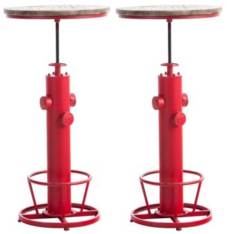 Clp Set 2 mesas redondas para 4 personas en Metal Rojo