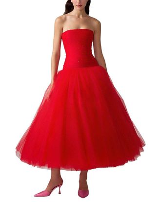 Carolina Herrera Strapless Full Midi Dress