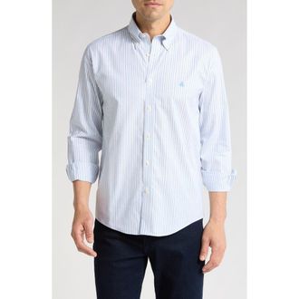 Brooks Brothers Regular Fit Oxford Stripe Non-Iron Button-Down Shirt in Regatta Navy Stp at Nordstrom Rack, Size X-Large