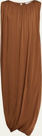 Michael Kors Draped Chiffon Blouson Maxi Dress