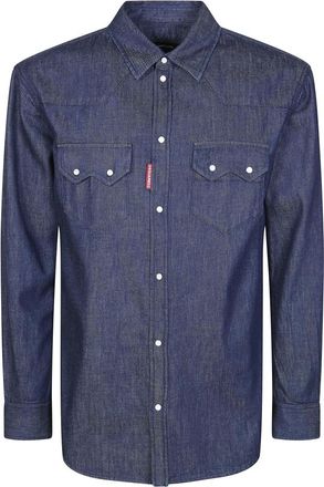 Dsquared2 Overhemden, Heren, Blauw, L, Denim, Camicia Denim