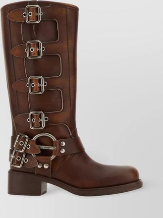 Miu Miu leather knee-high boots
