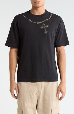PacSun Barbed Cross Cotton Graphic T-Shirt in Black at Nordstrom, Size X-Large